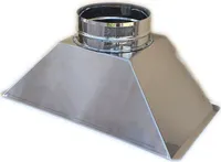 Edelstahlhaube für Holzbackofen L 71 X T 38 X H 30 cm - Rauchabzug Durchm. 25 cm