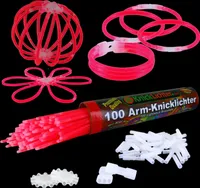 100 Arm Knicklichter | ROT | Testurteil 1,4