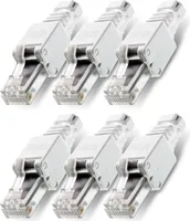 6x Netzwerkstecker CAT6A RJ45 Werkzeuglose Montage CAT7 CAT6 CAT5 Netzwerk Kabel
