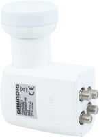 GSS Quad LNB GLQD 401 weiß + Aufdrehhilfe - für 4 Teilnehmer Empfänger - mit LTE Filter - für Sat Satelliten, HD, 4K, 0.1dB, extrem kälte- & hitzebeständig