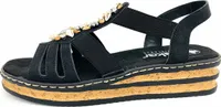 Rieker  Damenschuhe Sandalen Hoch Sandalette Schwarz Freizeit, Schuhgröße:41 EU
