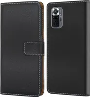 Handy Tasche für Xiaomi Redmi Note 10 Pro / Note 10 Pro Max  Schutzhülle Bookstyle Etui Klapphülle Wallet Flip Cover Case Schwarz