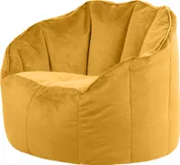 icon Sitzsack-Sessel Bean Bag Sirena, Gelb, Samt, Plüsch Xl Sitzsack Erwachsene mit Füllung Für Das Wohnzimmer, Groß Indoor Sitzsäcke - Hergestellt in Deutschland