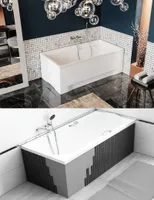 BADLAND Badewanne Rechteck Elza 170x75 mit Ablaufgarnitur, Füßen und Styroporverkleidung GRATIS