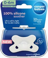Canpol Silikon Schnuller, symmetrisch für Babys 0-6 Monate, 24er Packung, Farbe: Weiß