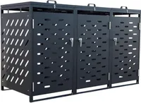 Mülltonnenbox Müllbox Mülltonnenverkleidung 3 Türen Box Anthrazit mit Deckel