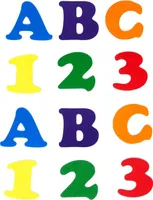 Oblique Unique ABC 123 Holz Buchstaben Zahlen Holzdeko Schuleinführung Einschulung Schulanfang Junge Mädchen - bunt