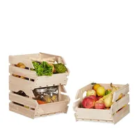 3 relaxační stohovací boxy dřevo hnědé 27,5 x 38,0 x 20,0 cm