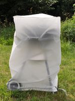 Abdeckhaube für Kugelgrills (50x80cm) - wetterfeste, weiße PE Folie - mit Kordel