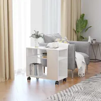 vidaXL Boční stolek vysoký lesk bílý 70x35x55 cm Dřevěný materiál