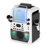 Auna KTV Karaoke Musikbox mit Mikrofon, Bluetooth Karaoke-Maschine mit 2 Mikrofonen, CD Player & Lautsprecher, Partybox für Kinder & Erwachsene, LED-Display, Karaoke Anlage mit RCA-Video/AUX/USB