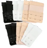 H&S BH Verlängerung mit 2 und 3 Haken - 12 Stück - Elastische Nylon Erweiterung mit Edelstahlhaken in Schwarz, Weiß und Beige - BH Verlängerungen Mix