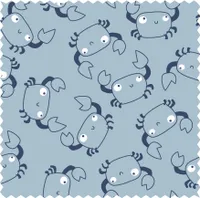 Baumwolljersey bedruckt Krebse, Jerseystoff Meterware, BW Jersey Blau *Ab 50cm