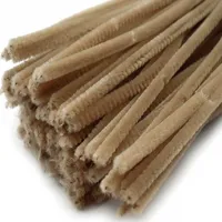 Pfeifenreiniger 20er Chenille-Draht 6mm, Länge 30cm, 28 Farben wählbar, Farbe:cappuccino