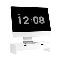SoBuy Monitorständer Bildschirmständer mit 2 Schubladen, weiß, BBF02-w