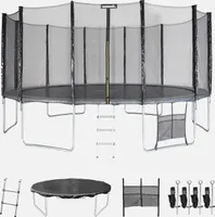 sweeek - Trampolin 490 cm mit Zubehörset - Grau