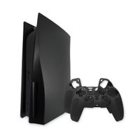 Lovnix - Sada čelných panelov pre Playstation 5 - vrátane 2 silikónových obalov na ovládače - Disc Edition - Sony - Príslušenstvo pre PS5 - Čierna