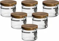 gouveo 6er Set Vorratsglas Borosilikat 400 ml mit Bügelverschluss - Vorratsdosen aus Borosilikatglas mit Drahtbügelverschluss - Aufbewahrungsgläser aus Borosilikatglas mit luftdichtem Deckel