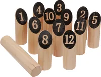 FunTomia Kubb Spiel Groß skandinavisches Holzspiel Nummern Outdoor - Schweden Outdoorspiel Holz Spielzeug für Draußen - Wurfspiel Gartensport - 2875