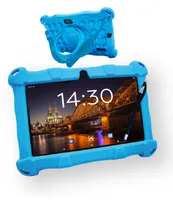 AngelTech Kindertablet SLIM - Android 13 - 3+4 GB RAM - 64+64 GB - 7 Zoll Kindertablet - Elterliche Kontrolle- Blau