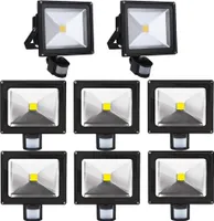 8pcs 30W LED Strahler Fluter Spot Außenstrahler Flutlich mit Bewegungsmelder,Greenmigo Warmweiß Wandstrahler IP65 Wasserdicht AC 85-265V