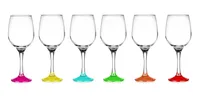 6 Weingläser 250ml mit bunten Füßen Weinglas Weißweingläser Rotweingläser Weinkelche