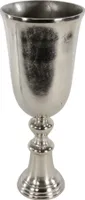 Deko Vase Trichtervase Brush Silber poliertes Aluminium vernickelt 20x52 cm