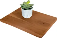Holzplatte Arya mit echter Baumkante (einseitig), 40 x 30 cm, Akazienholz nussbaum, massiv & lackiert