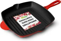 NutriChef Grillpfanne, 30x43cm- Gusseisenpfanne Induktion, Cast Iron Pan-Eckig & Antihaftbeschichtet, Steakpfanne- mit Tropfnasen, Robuste Griddle