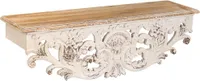WANDERLUST DECO Wandregal aus weißem Holz 78x20x23h cm