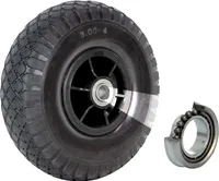Sackkarrenrad Luftrad 260x85 mm 3.00-4 Bollerwagenrad, Ersatzrad, Nabenlänge 60 mm versetzt schwarz