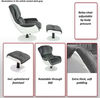 Relaxsessel MCW-E52, Fernsehsessel TV-Sessel Hocker, Samt  dunkelgrau