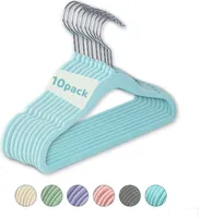 10 Stück Kinderkleiderbügel aus Samt, Baby Kleiderbügel Samt Tiffanyblau, Hochwertige Rutschfeste Kleiderbügel für Kinder, mit 360° Drehbaren Haken