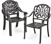 KOMFOTTEU sada 2 stohovatelných zahradních židlí, židle na terasu s nastavitelnými nohami, ergonomické balkonové židle, bistro židle na zahradu, dvůr, terasu