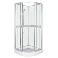 Duschabtrennung Classic 80 Weiß + Armatur