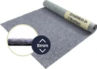Primaflor Rasenteppich GREEN Graublau 4,00m x 3,00m - Meterware - Wasserdurchlässiger Vliesrasen, Robuster Outdoor Bodenbelag für Balkon, Terrasse & Camping
