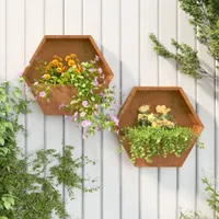 vidaXL Sadzarka ścienna 2 szt. Rdzawa stal corten 46x10x40 cm