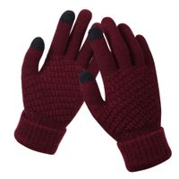Smartphone Handschuhe mit Touch Eigenschaften im Winter Muster rot 
