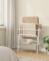 VASAGLE Handtuchhalter, stehend, Handtuchständer, zusammenklappbar, 4 Haken, Stofftasche, 98,6 cm hoch, Wohnzimmer, Schlafzimmer, Badezimmer
