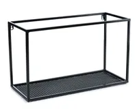 HowHomely Wandregal Metall Schwarz 50 cm - Hängeregal Industrial und Loft Stil