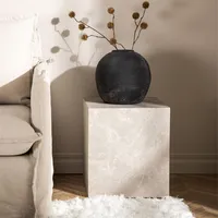 Beistelltisch VERONA 40x40cm - Couchtisch in beige Marmor Optik