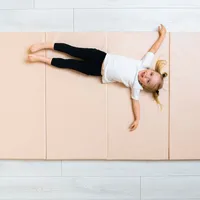 Gymnastická podložka Športová podložka Gymnastická podložka Skladacia fitness podložka Hracia podložka 4-dielna 200x100x10cm | Béžová