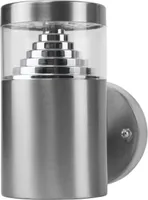 Grafner Design Edelstahl Wandlampe mit 6,4 Watt LED-Leuchtmittel, IP44 Wand Außenleuchte, 360° rundum Lichtschein, für außen und innen, Wandleuchte Lampe Außen Hoflampe