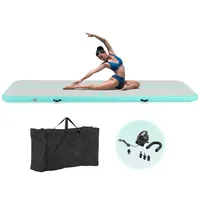 Crenex 300 × 100 × 10 cm Nafukovací gymnastická podložka Air Mat Track Gymnastics Mat Tumbling s elektrickou pumpou zelená