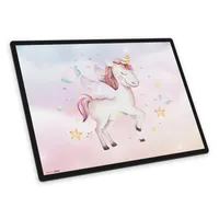 itenga Schreibunterlage Motiv Einhorn Wasserfarben