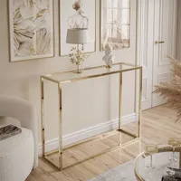 Konsolentisch MODERN GLASS II GOLD CHROM 100 cm Gold chrom / Glastischplatte