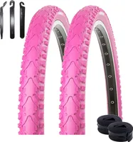 2 x Kenda K-935 Fahrradreifen Fahrradmantel Pink 40-622 (28 x 1,5) + 2 x Schläuche AV inkl. Reifenheber