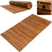 Koupelnová předložka LINE, akáciové dřevo 80x50x1cm, hnědá