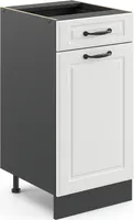 Vicco Küchenunterschrank R-Line, 40 cm ohne Arbeitsplatte, Weiß Landhaus/Anthrazit