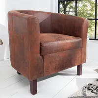 riess-ambiente Design Lounge Sessel HEMINGWAY whisky braun mit Armlehnen Massivholzbeine Cocktailsessel Lesesessel Relaxsessel